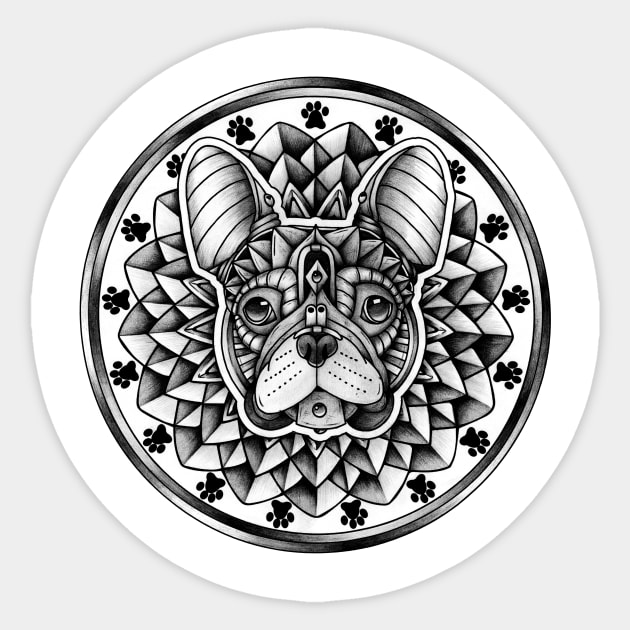 Ornate French Bulldog Sticker by Psydrian